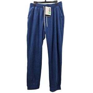 Stio Men’s Turpin Navy  Fleece Jogger Pants Drawstring Lounge Sz large